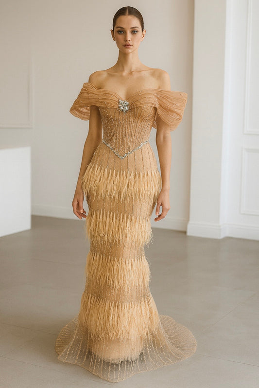 Neige dress color nude by Iana Heel