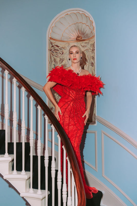 Red poppy haute couture by Iana Heel