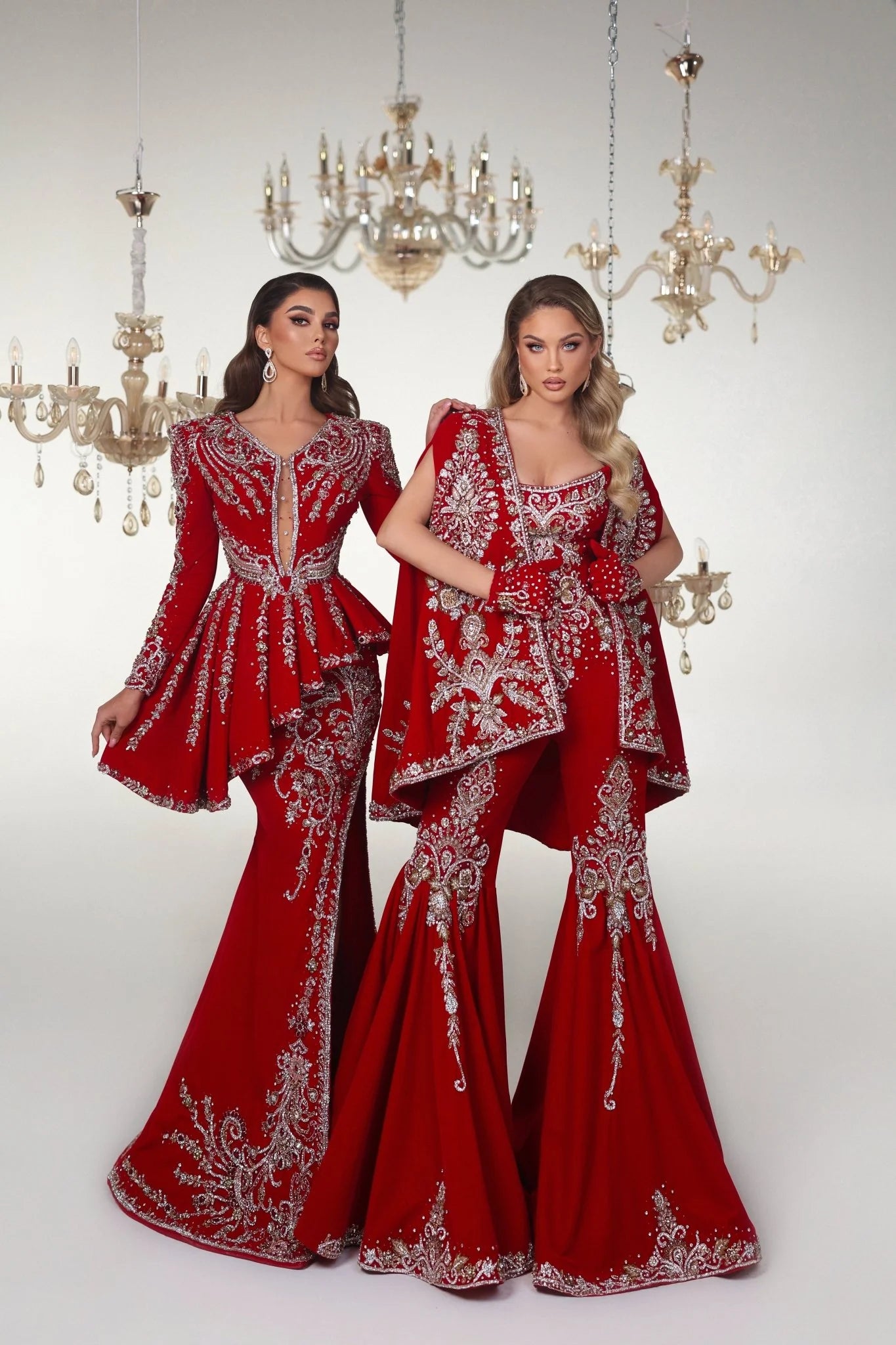 Brilliance Red Dress with Gemstones