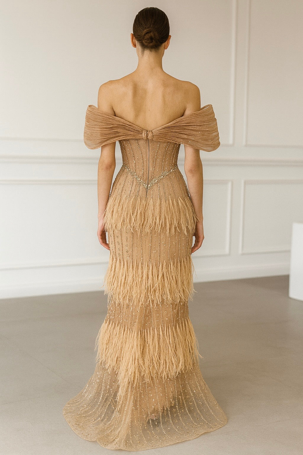Neige dress color nude by Iana Heel